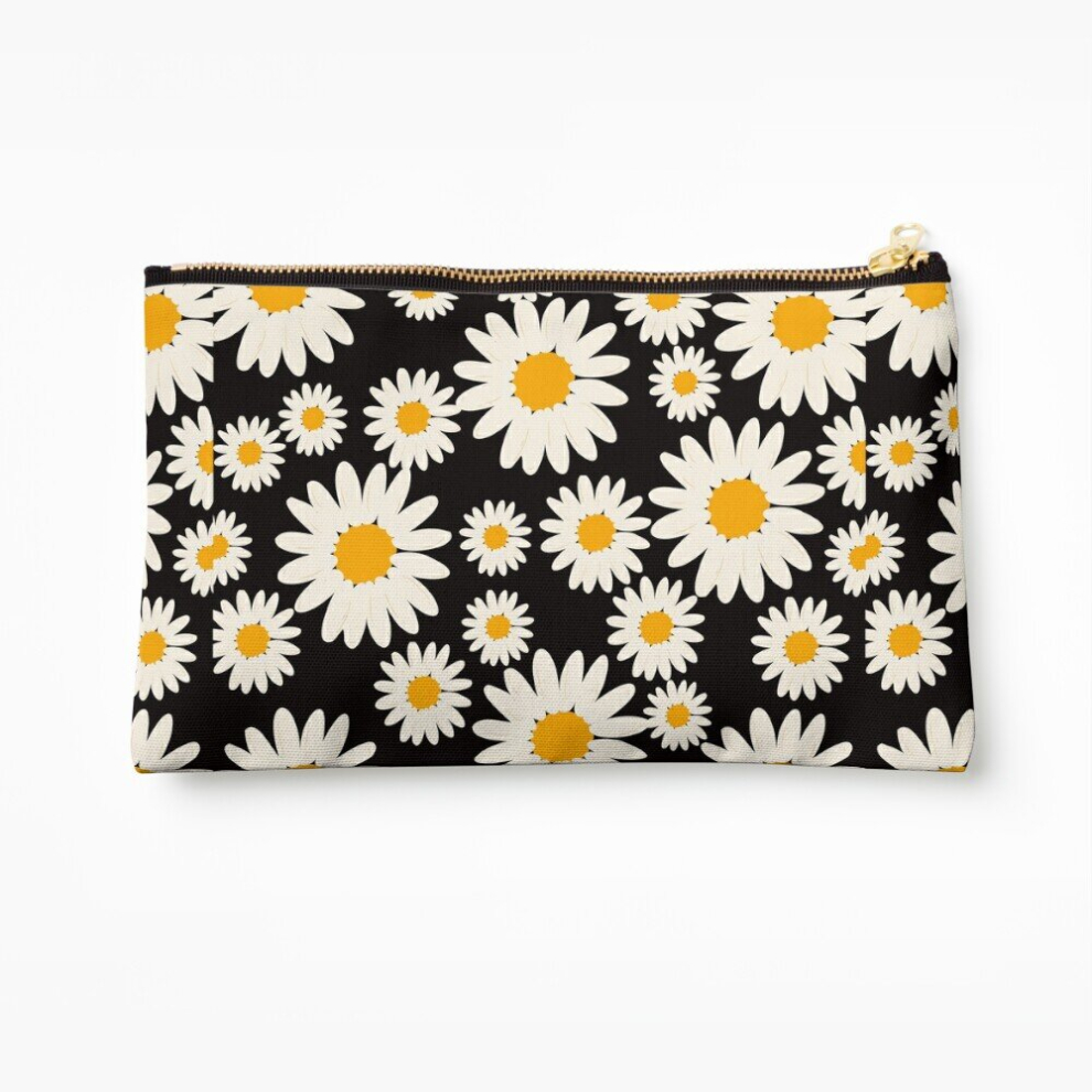 Whibos Makeup Bag Daisy Cosmetic Organizer Tyvek Paper Bags Zipper Pouch