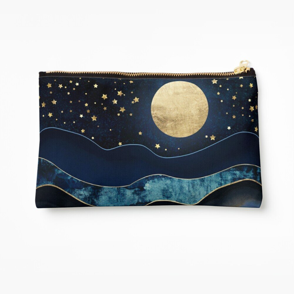 Whibos Golden Makeup Bag Moon Cosmetic Organizer Tyvek Paper Bags Zipper Pouch