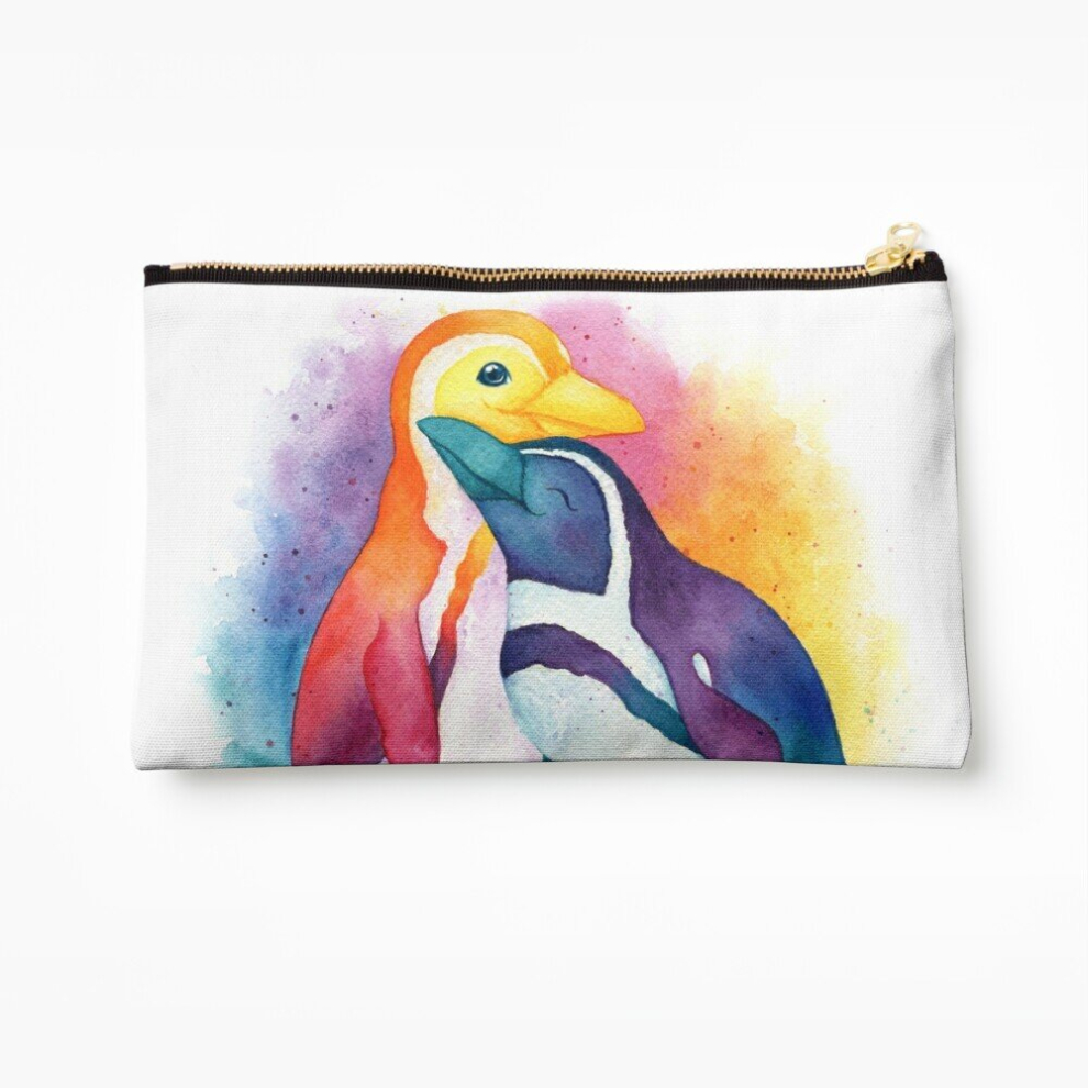 Whibos Makeup Bag Pride Penguins Cosmetic Organizer Tyvek Paper Bags Zipper Pouch