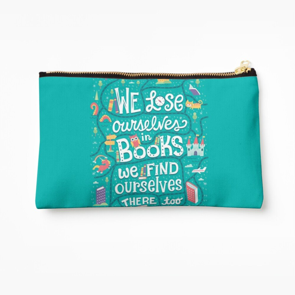 Whibos Makeup Bag Lose Ourselves In Books Cosmetic Organizer Tyvek Paper Bags Zipper Pouch