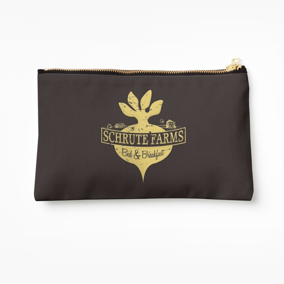 Whibos Makeup Bag Schrute Farms B&B (No Circles) Cosmetic Organizer Tyvek Paper Bags Zipper Pouch