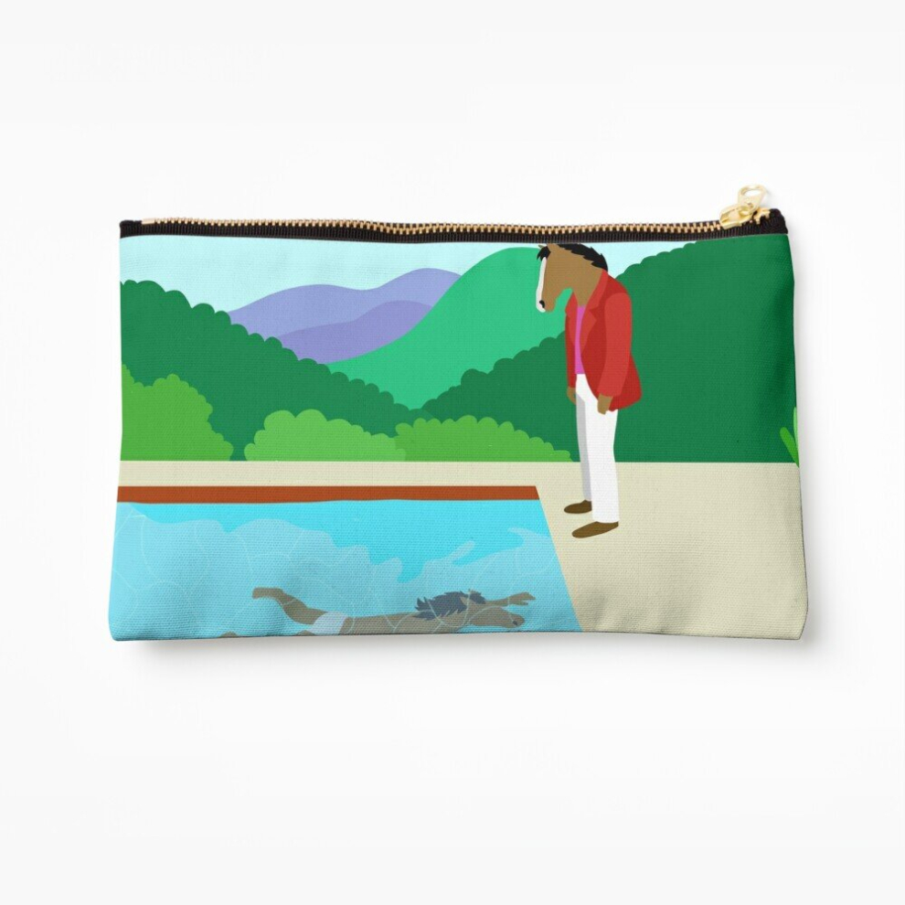 Whibos Makeup Bag Minimal Horseman Cosmetic Organizer Tyvek Paper Bags Zipper Pouch