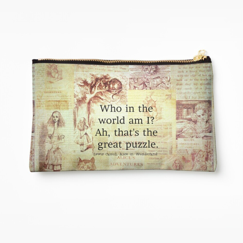 Whibos Makeup Bag Alice In Wonderland Quote Cosmetic Organizer Tyvek Paper Bags Zipper Pouch