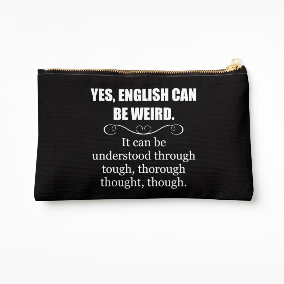 Whibos Makeup Bag English Teacher Appreciation Gifts - English Can Be Weird Funny Gift Ideas For English Cosmetic Organizer Tyvek Paper Bags Zipper Pouch