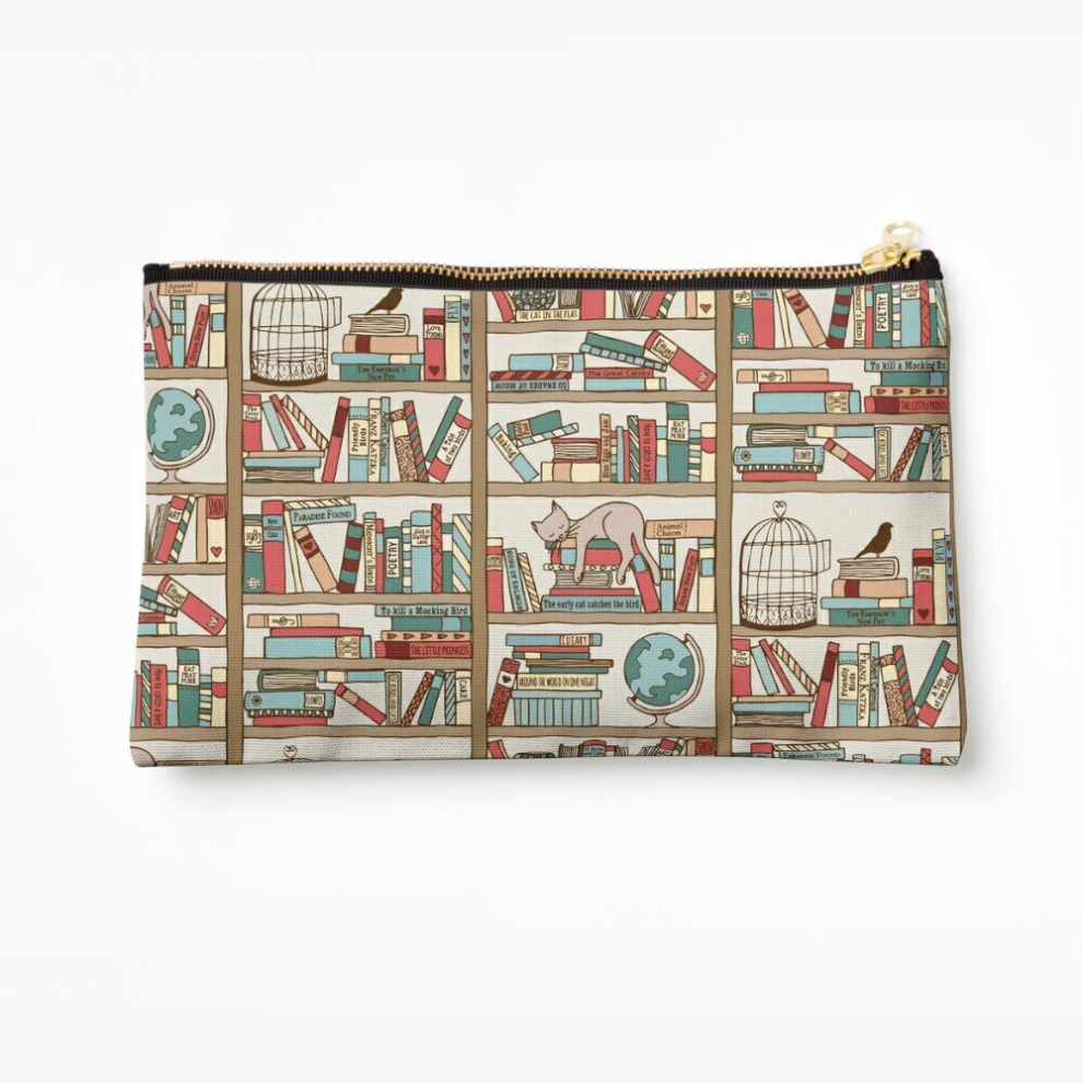 Whibos Makeup Bag Bookshelf No.2 Cosmetic Organizer Tyvek Paper Bags Zipper Pouch