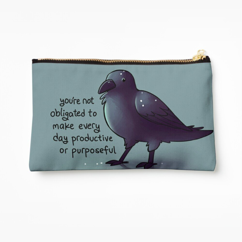 Whibos Makeup Bag "You're Not Obligated To Make Every Day Purposeful" Raven Cosmetic Organizer Tyvek Paper Bags Zipper Pouch