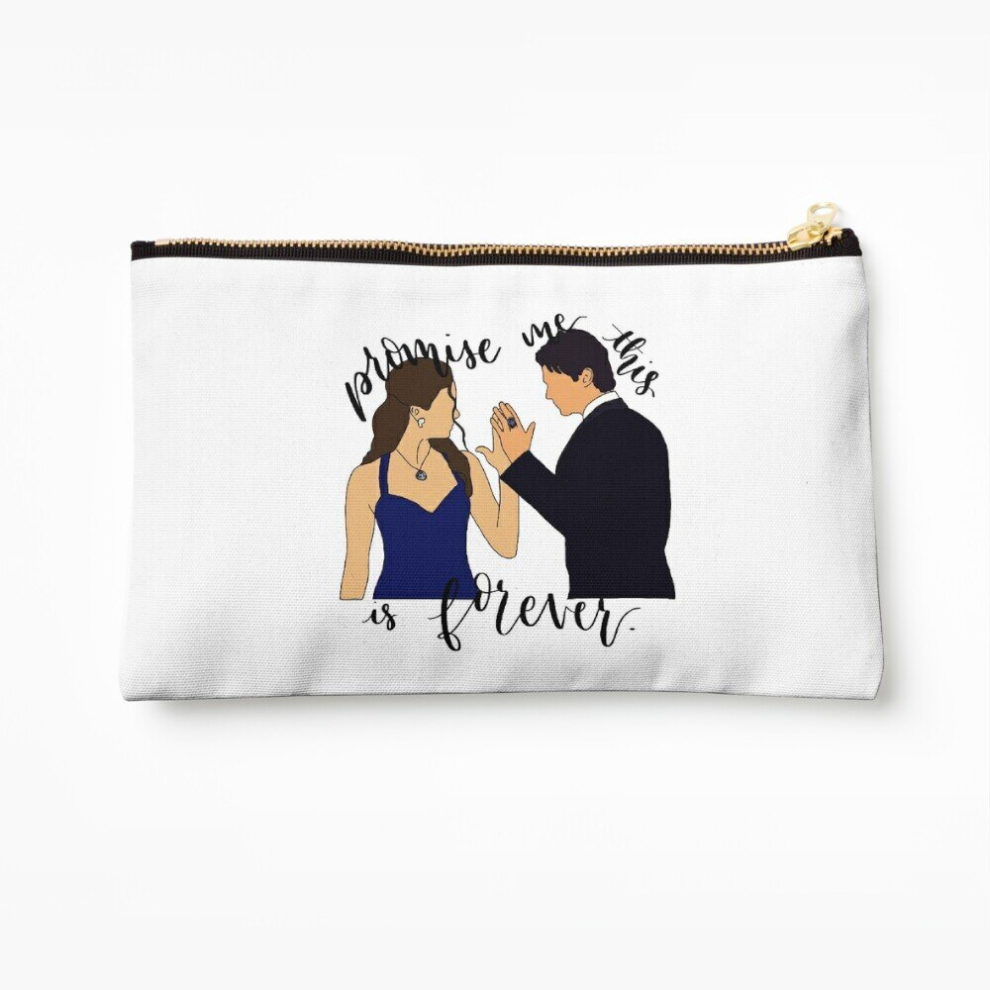 Whibos Makeup Bag Damon And Elena Promise Me This Is Forever Cosmetic Organizer Tyvek Paper Bags Zipper Pouch