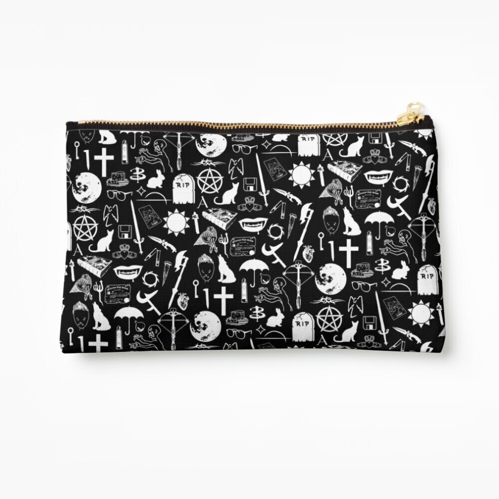 Whibos White Makeup Bag Buffy Symbology, Cosmetic Organizer Tyvek Paper Bags Zipper Pouch