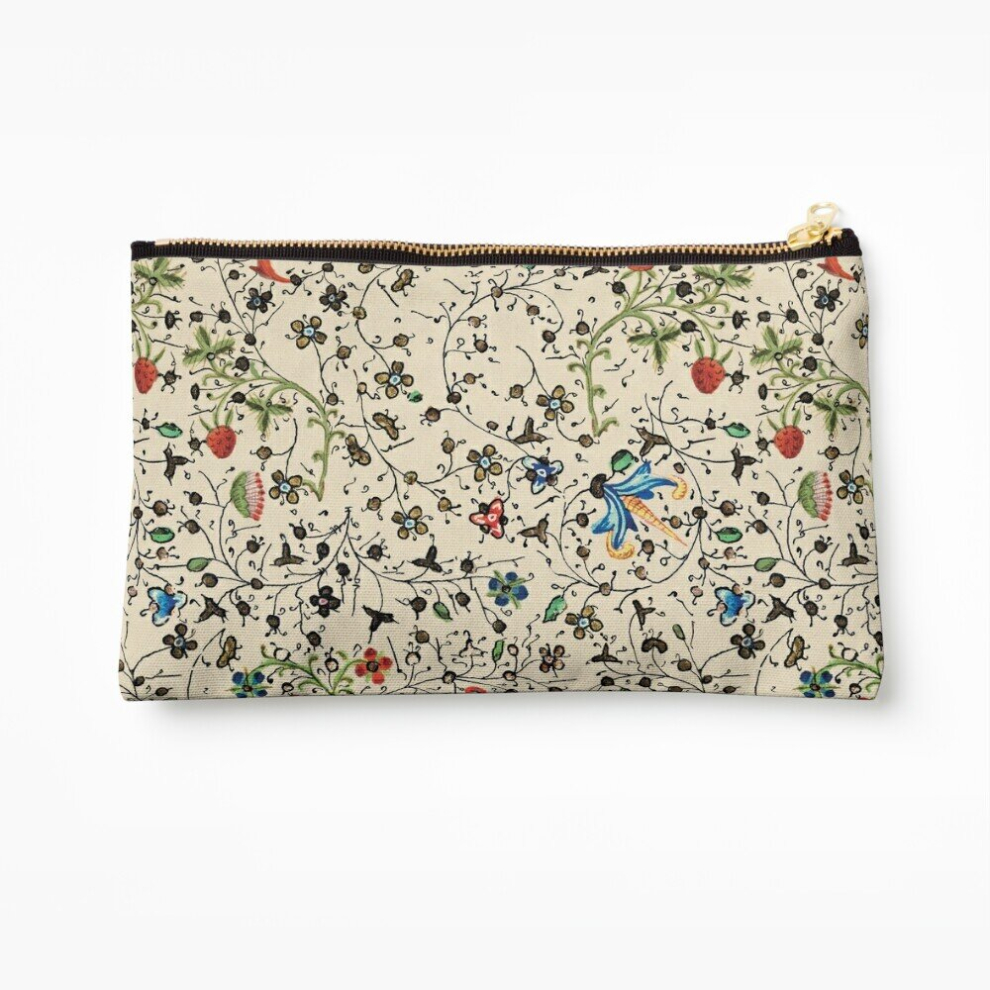 Whibos Makeup Bag Medieval Floral Pattern State Library Victoria Cosmetic Organizer Tyvek Paper Bags Zipper Pouch