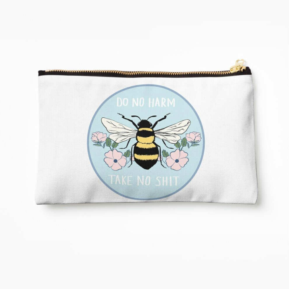 Whibos Makeup Bag Do No Harm - Take No Shit Cosmetic Organizer Tyvek Paper Bags Zipper Pouch