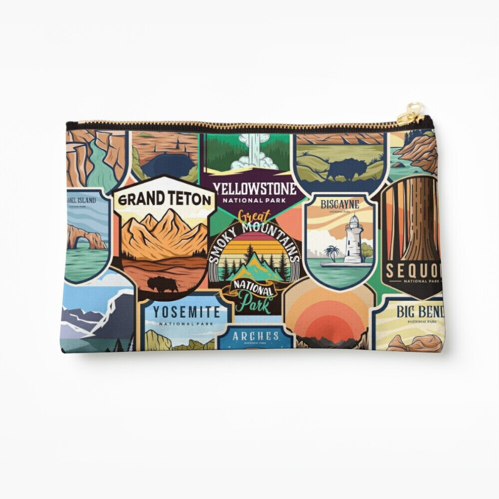 Whibos Makeup Bag National Parks Logo Design Cosmetic Organizer Tyvek Paper Bags Zipper Pouch