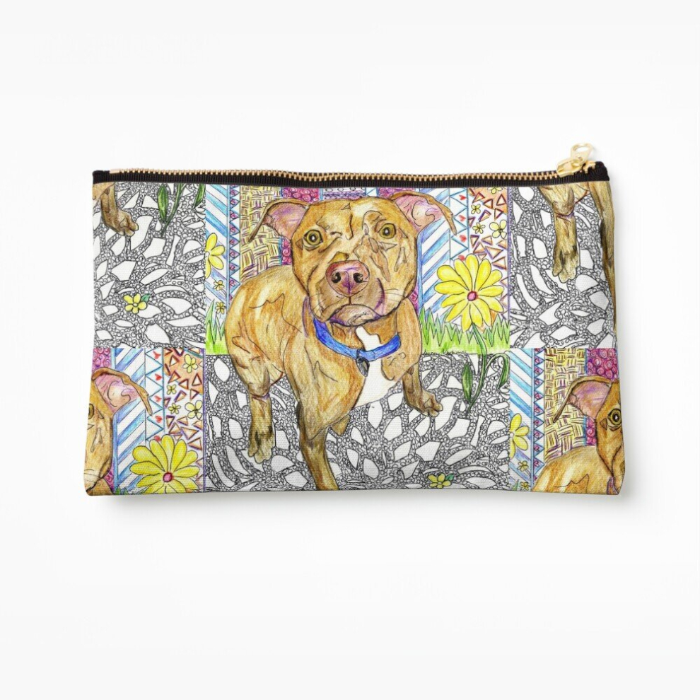 Whibos Makeup Bag Pitbull Cosmetic Organizer Tyvek Paper Bags Zipper Pouch