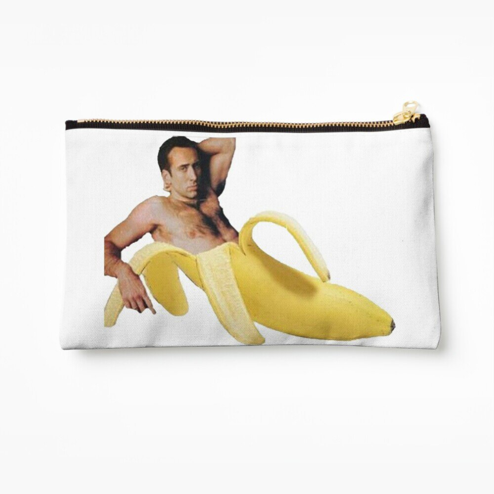 Whibos Makeup Bag Nicholas Cage Sexy Banana Pose Cosmetic Organizer Tyvek Paper Bags Zipper Pouch