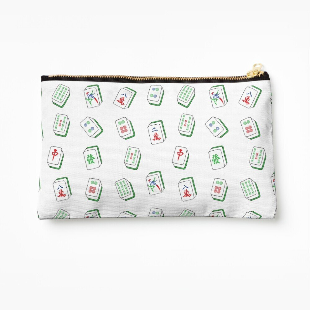 Whibos Makeup Bag Mahjong Tiles Cosmetic Organizer Tyvek Paper Bags Zipper Pouch