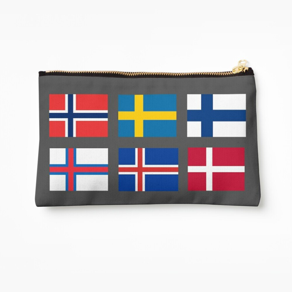 Whibos Makeup Bag Scandinavian Flags Cosmetic Organizer Tyvek Paper Bags Zipper Pouch