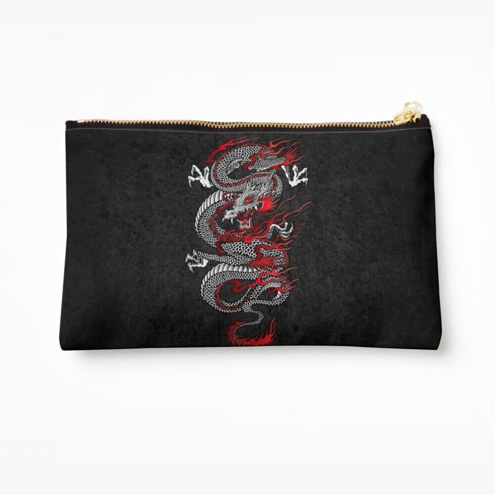 Whibos Makeup Bag Asian Dragon Cosmetic Organizer Tyvek Paper Bags Zipper Pouch