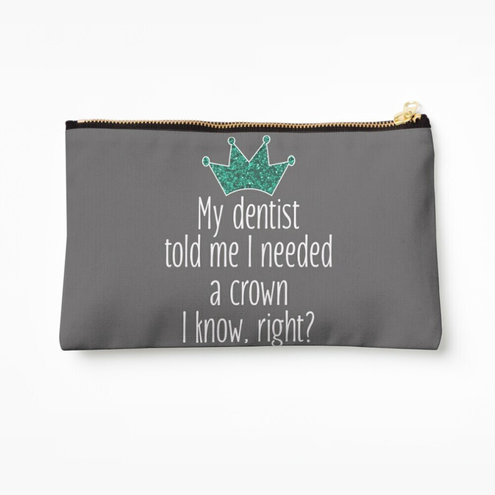 Whibos Makeup Bag Funny Needed A Crown Gift For Dentists Cosmetic Organizer Tyvek Paper Bags Zipper Pouch