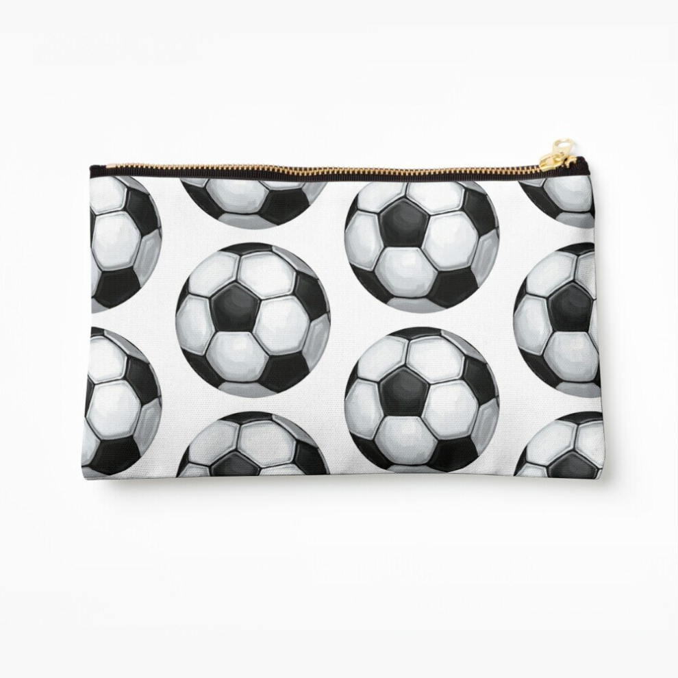 Whibos Makeup Bag Soccer Ball Cosmetic Organizer Tyvek Paper Bags Zipper Pouch
