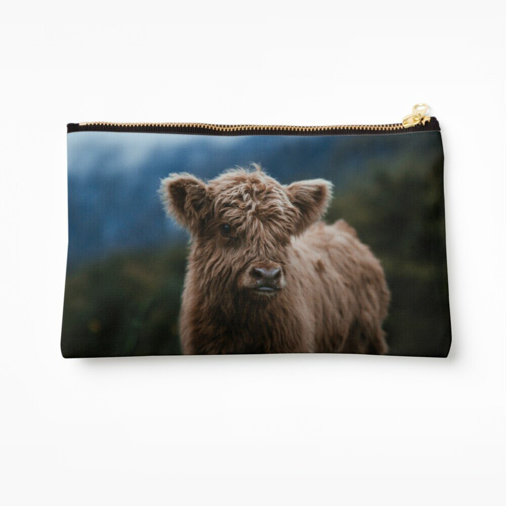 Whibos Makeup Bag Baby Highland Cow Cosmetic Organizer Tyvek Paper Bags Zipper Pouch