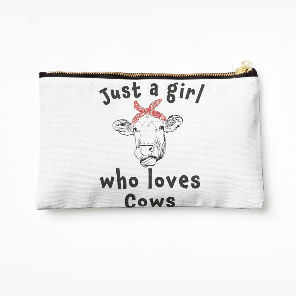 Whibos Makeup Bag Cute Just A Girl Who Loves Cows Cosmetic Organizer Tyvek Paper Bags Zipper Pouch