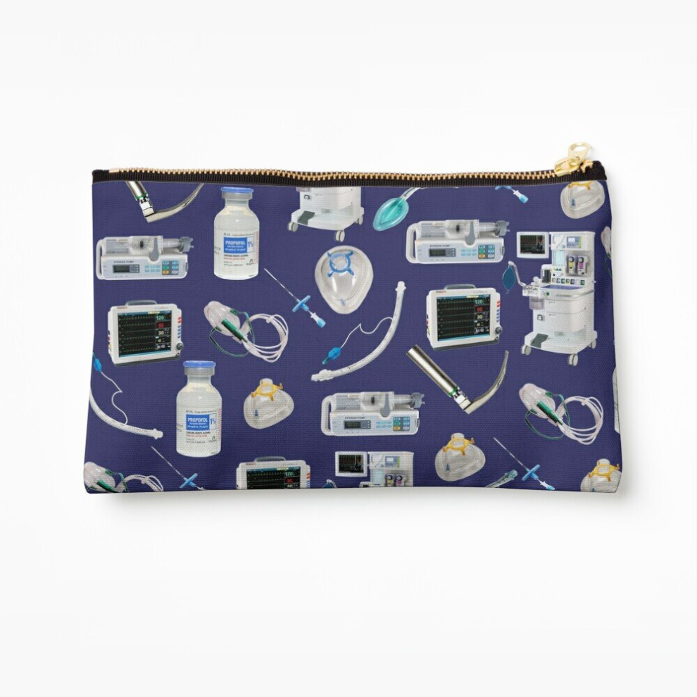 Whibos Blue Makeup Bag Tools Of The Trade Space Anesthesia / Anaesthesia Cosmetic Organizer Tyvek Paper Bags Zipper Pouch