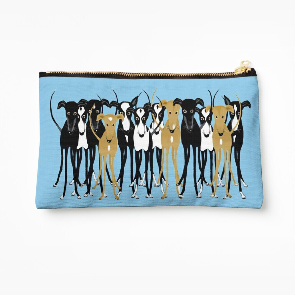 Whibos Makeup Bag Greyhound Gathering Cosmetic Organizer Tyvek Paper Bags Zipper Pouch
