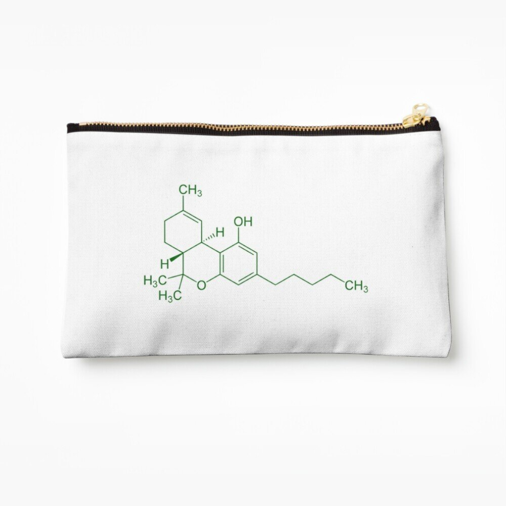 Whibos Green Makeup Bag Thc Molecule (Green) Cosmetic Organizer Tyvek Paper Bags Zipper Pouch