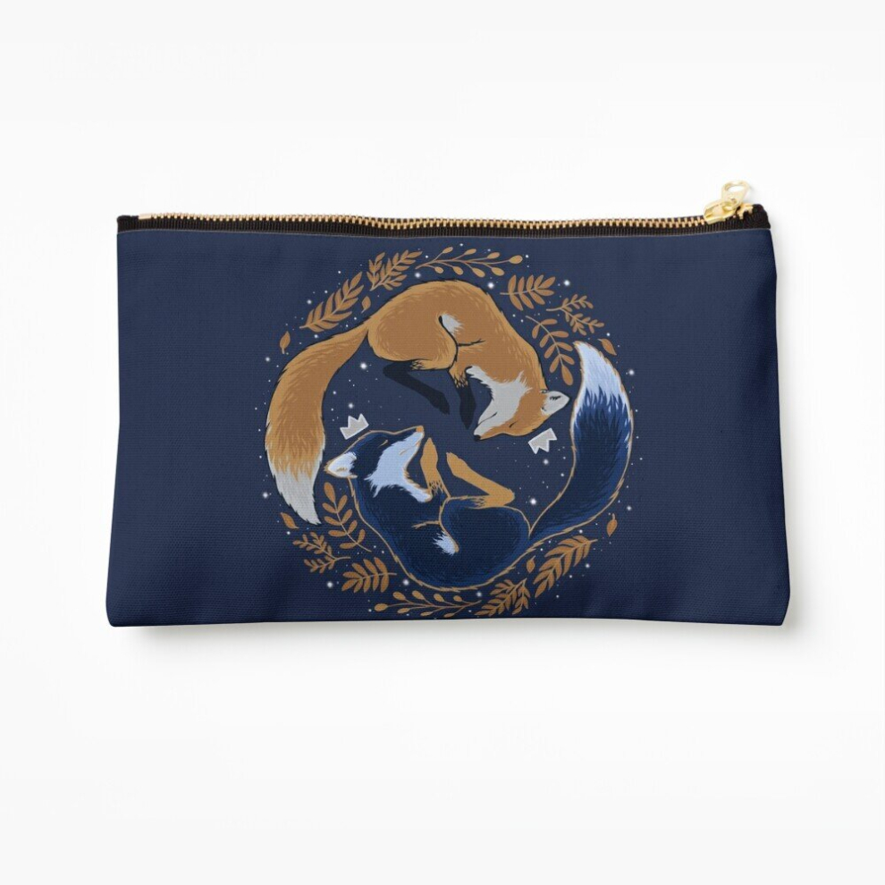 Whibos Makeup Bag Night Foxes Cosmetic Organizer Tyvek Paper Bags Zipper Pouch