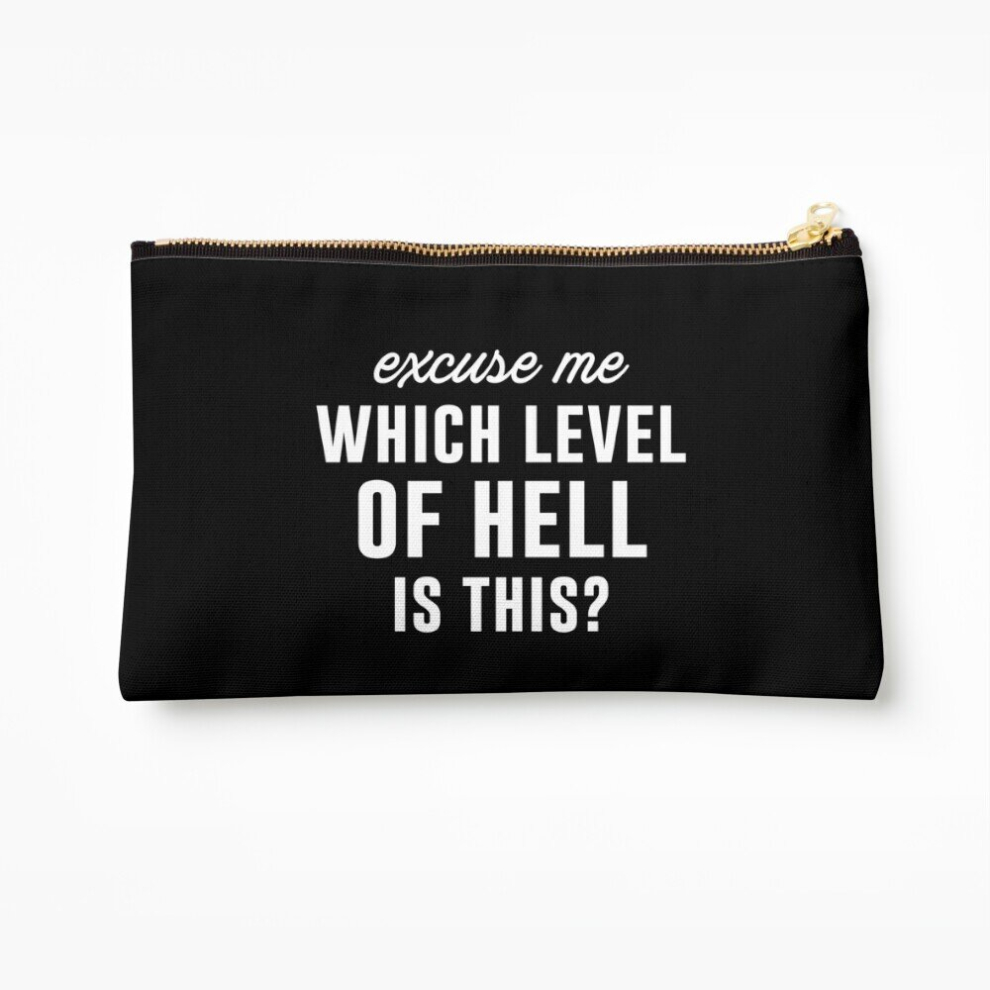 Whibos Makeup Bag Excuse Me Which Level Of Hell Is This? Cosmetic Organizer Tyvek Paper Bags Zipper Pouch