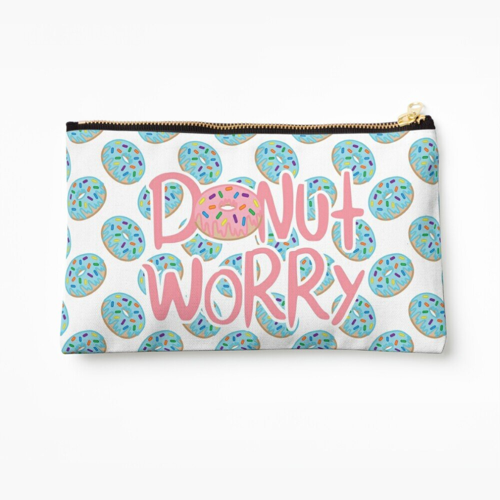 Whibos Makeup Bag Donut Worry Cosmetic Organizer Tyvek Paper Bags Zipper Pouch