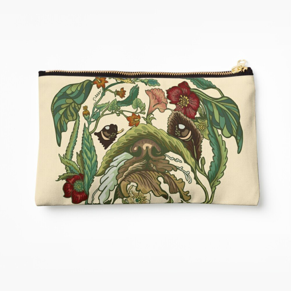Whibos Makeup Bag Botanical English Bulldog Cosmetic Organizer Tyvek Paper Bags Zipper Pouch