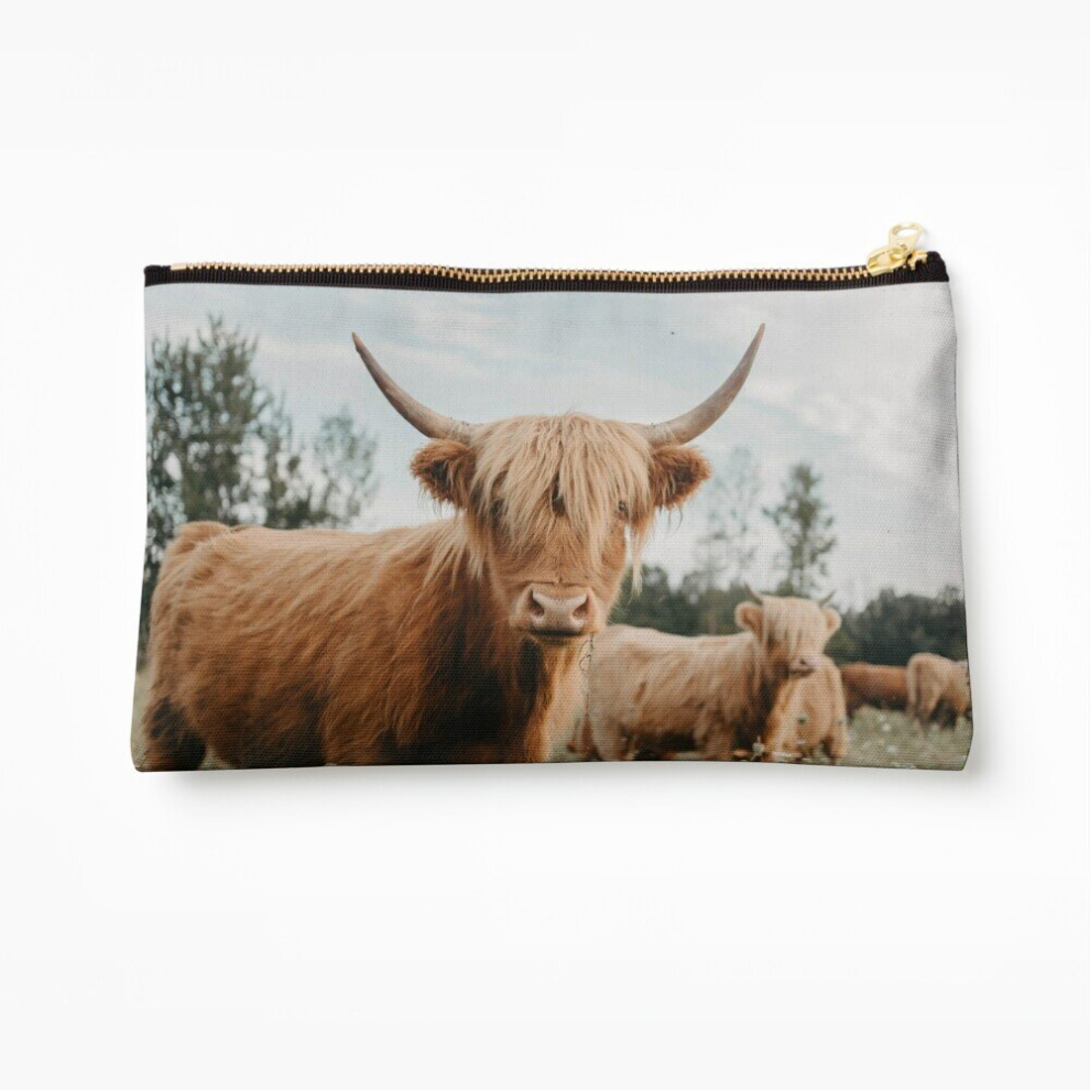 Whibos Makeup Bag Curious Highland Cow Cosmetic Organizer Tyvek Paper Bags Zipper Pouch