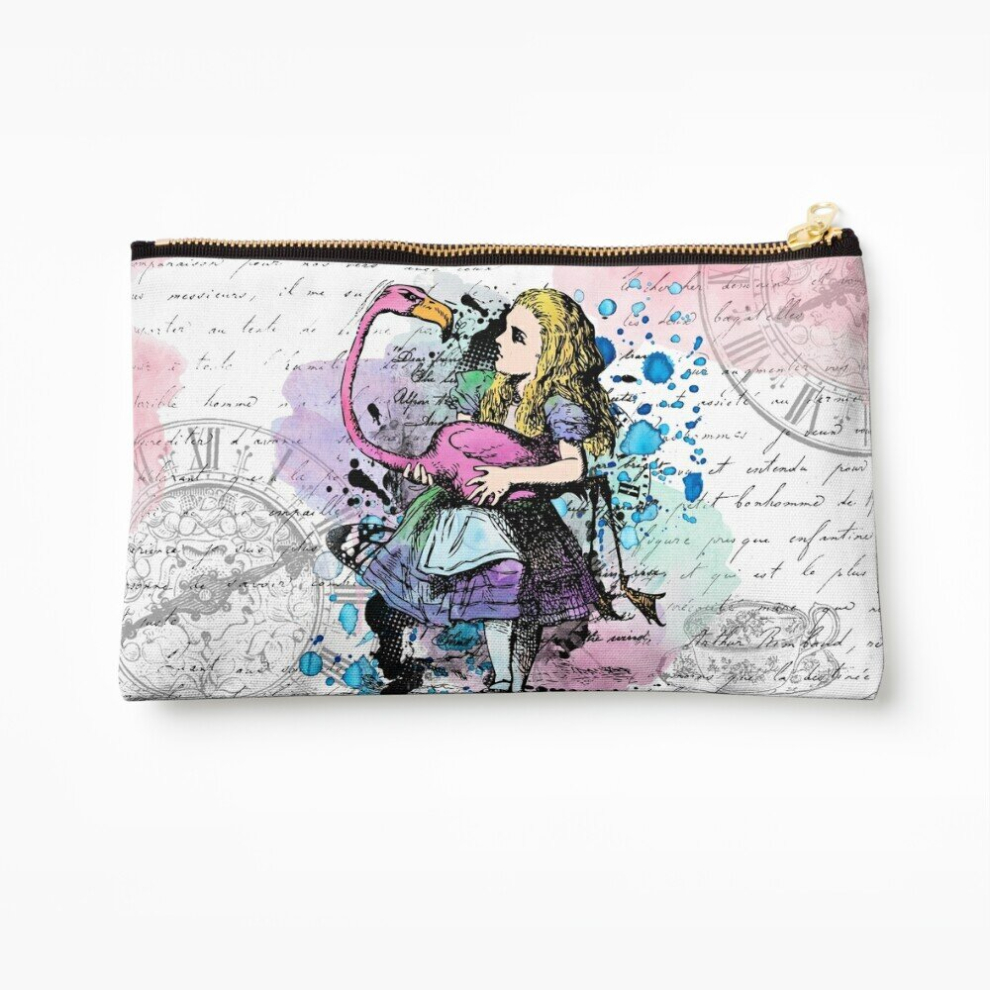 Whibos Makeup Bag Alice In Wonderland Collage Cosmetic Organizer Tyvek Paper Bags Zipper Pouch