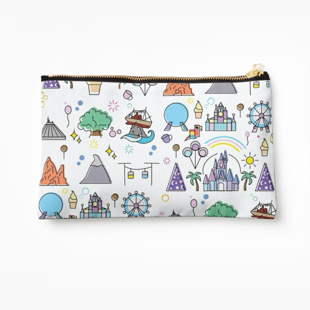 Whibos Makeup Bag Happiest Place Cosmetic Organizer Tyvek Paper Bags Zipper Pouch