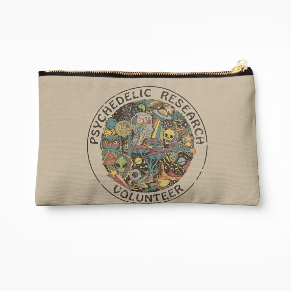 Whibos Makeup Bag Psychedelic Research Volunteers Ufo Cosmetic Organizer Tyvek Paper Bags Zipper Pouch