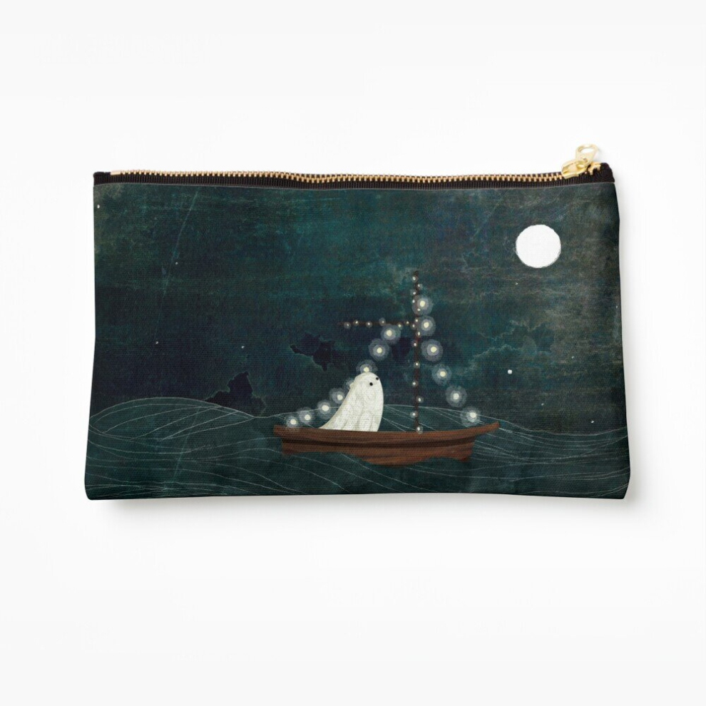 Whibos Makeup Bag Ghost Boat Ride Cosmetic Organizer Tyvek Paper Bags Zipper Pouch