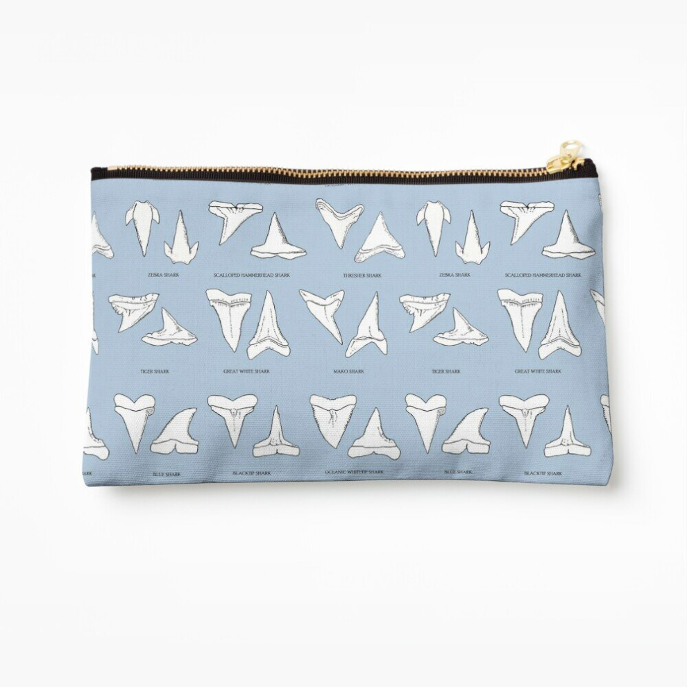 Whibos Makeup Bag Shark Teeth Cosmetic Organizer Tyvek Paper Bags Zipper Pouch