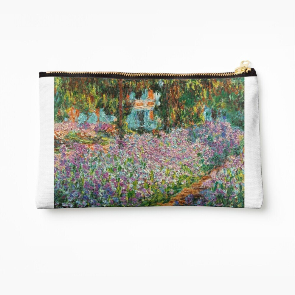 Whibos Makeup Bag Irises In Monet's Garden - Claude Monet Cosmetic Organizer Tyvek Paper Bags Zipper Pouch