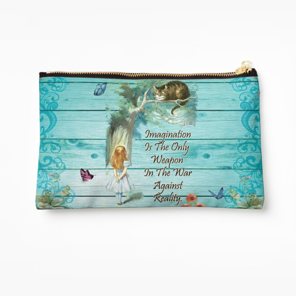 Whibos Makeup Bag Alice In Wonderland Quote - Imagination Cosmetic Organizer Tyvek Paper Bags Zipper Pouch