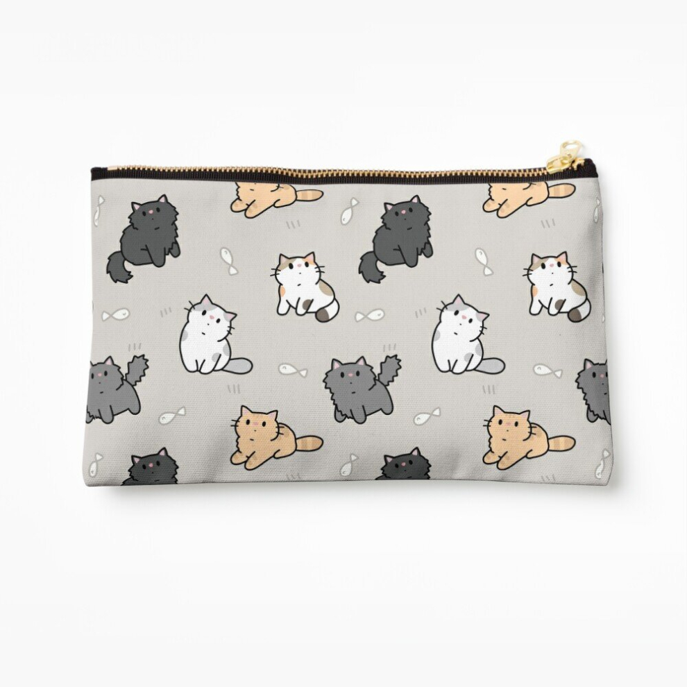 Whibos Makeup Bag Kittens And Fish Pattern Cosmetic Organizer Tyvek Paper Bags Zipper Pouch