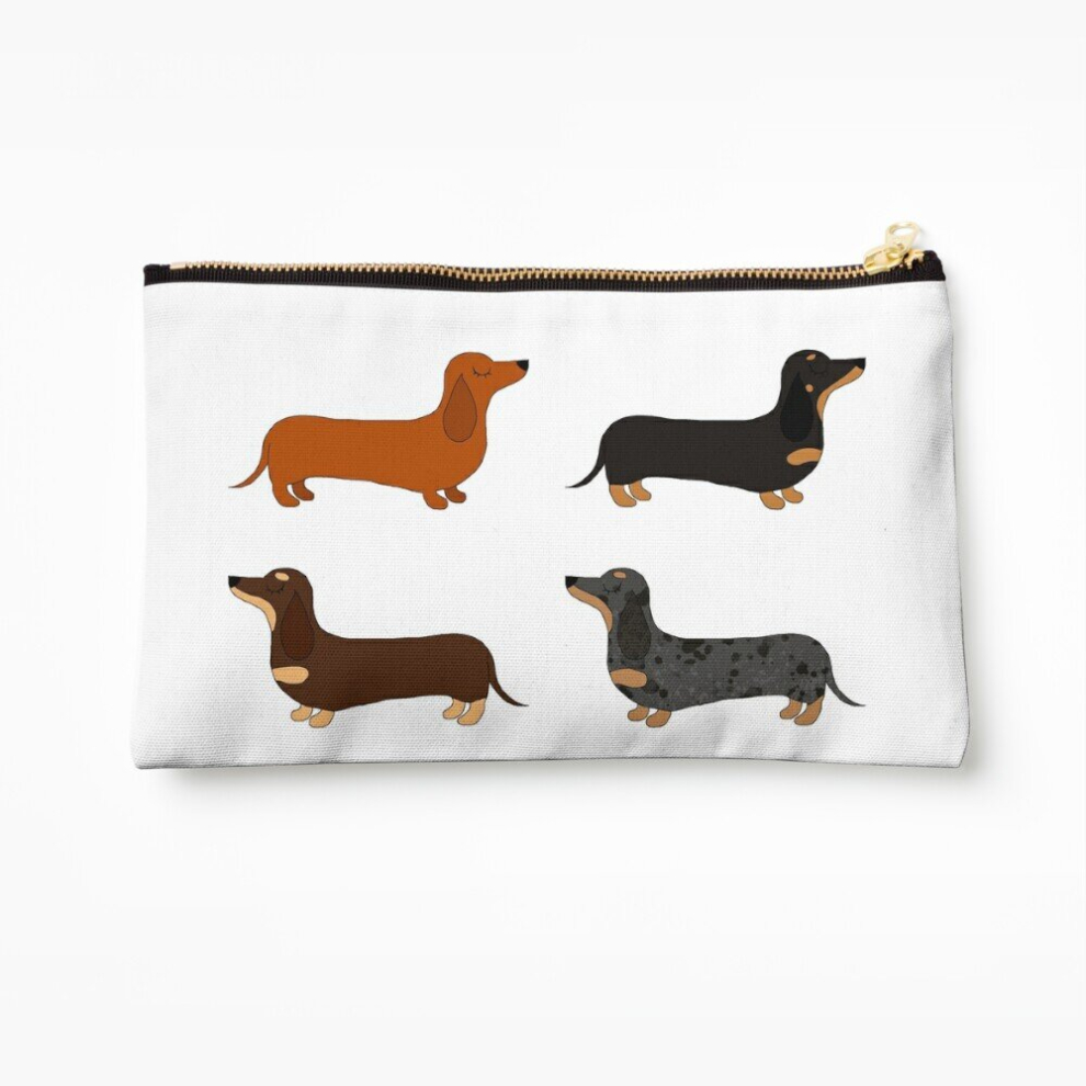 Whibos Makeup Bag Dachshund Patterns Cosmetic Organizer Tyvek Paper Bags Zipper Pouch