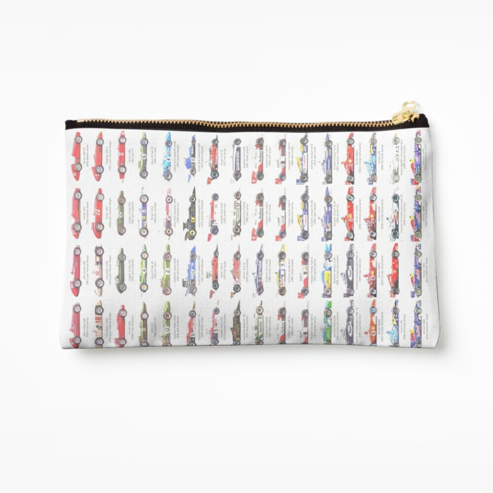 Whibos Makeup Bag F1 Car Evolution 1950-2013 Cosmetic Organizer Tyvek Paper Bags Zipper Pouch