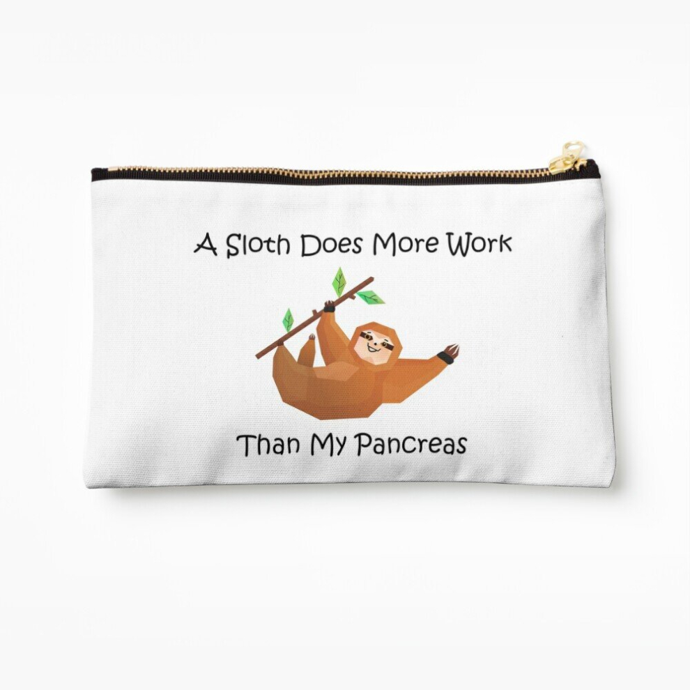 Whibos Makeup Bag A Sloth Does More Work Than My Pancreas Shirt, Diabetes Awareness, Sloth Shirt Cosmetic Organizer Tyvek Paper Bags Zipper Pouch