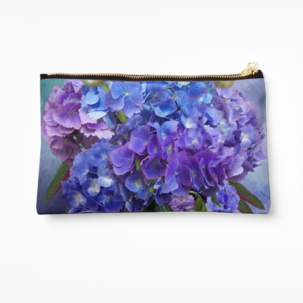 Whibos Makeup Bag Hydrangea Bouquet Cosmetic Organizer Tyvek Paper Bags Zipper Pouch
