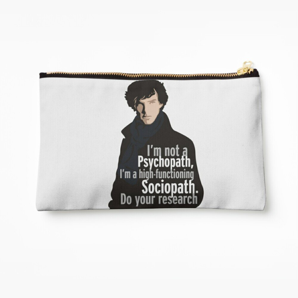 Whibos Makeup Bag Sherlock - Psychopath/ Sociopath Cosmetic Organizer Tyvek Paper Bags Zipper Pouch