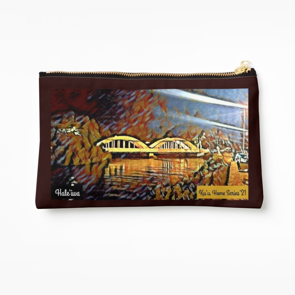 Whibos Makeup Bag Ku'u Home Series: Rainbow Bridge, Hale'iwa Cosmetic Organizer Tyvek Paper Bags Zipper Pouch