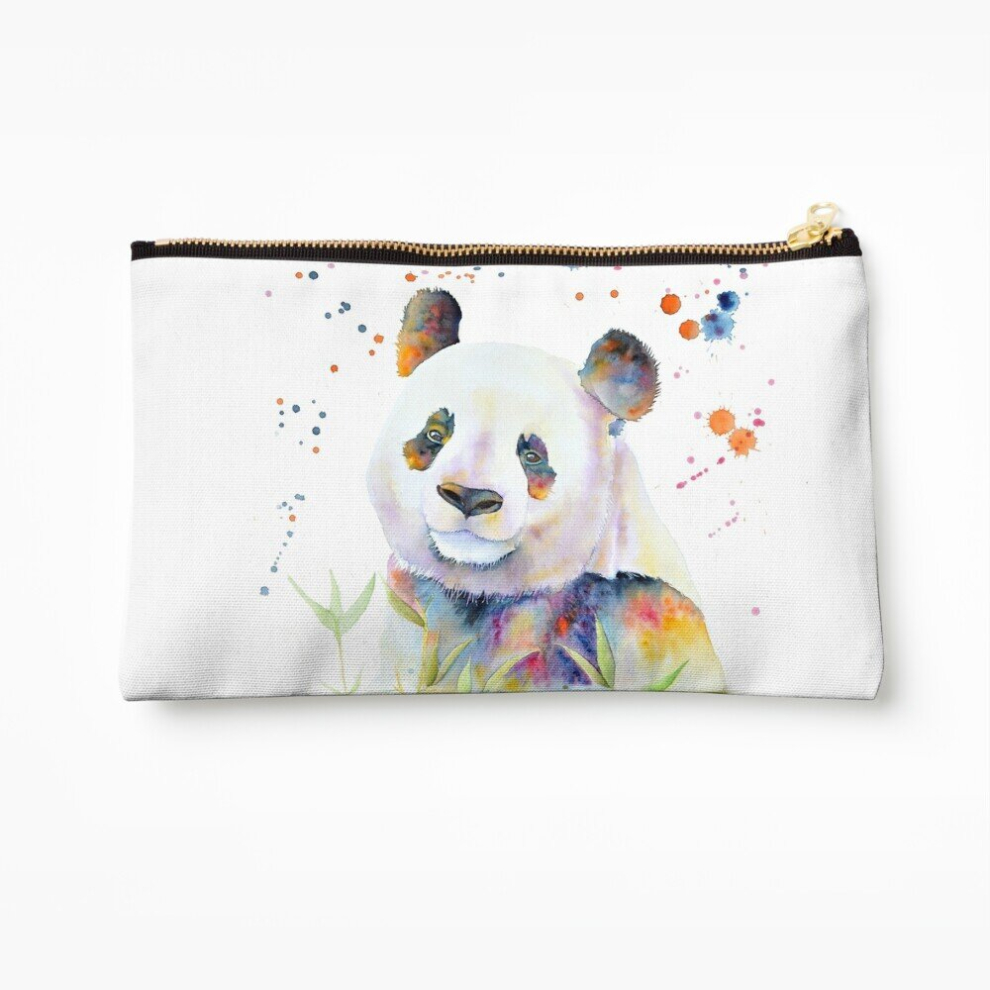 Whibos Makeup Bag Watercolor Panda Cosmetic Organizer Tyvek Paper Bags Zipper Pouch