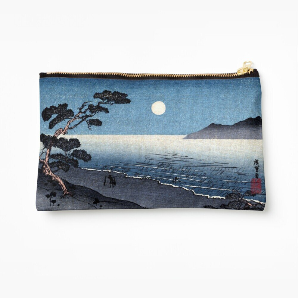 Whibos Makeup Bag 19Th C. Moonlit Japanese Beach Cosmetic Organizer Tyvek Paper Bags Zipper Pouch