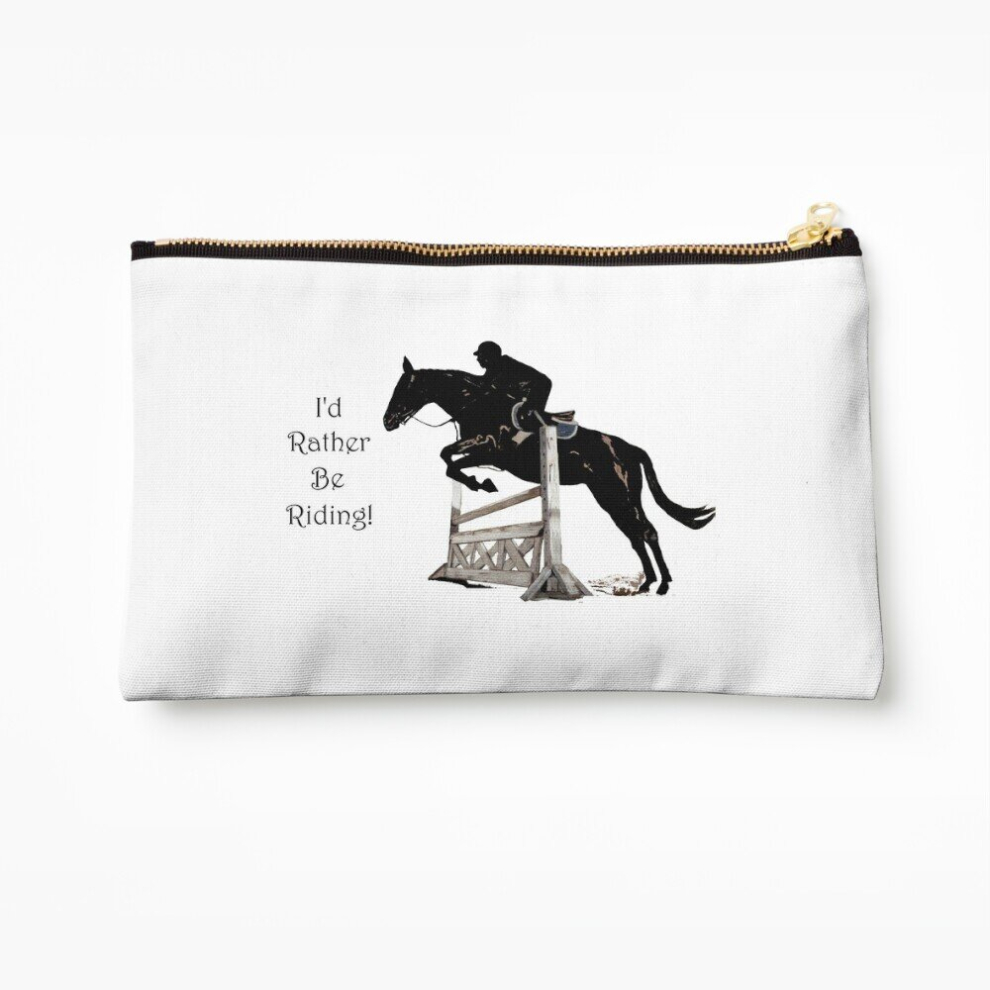 Whibos Makeup Bag I'd Rather Be Riding! Equestrians Hoodies Cosmetic Organizer Tyvek Paper Bags Zipper Pouch