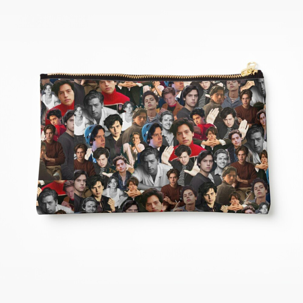 Whibos Makeup Bag Cole Sprouse Collage Cosmetic Organizer Tyvek Paper Bags Zipper Pouch